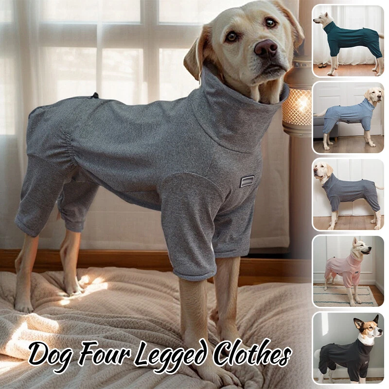 4 Legged Elastic Dog Pajamas High Collar Sleepwear for Large Dogs Pet Loungewear - Image 3 of 4