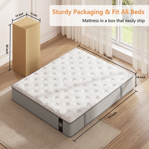 12" 14'' Full cooling Gel Memory Foam spring Hybrid Mattress, Mattress In A Box - Picture 14 of 14