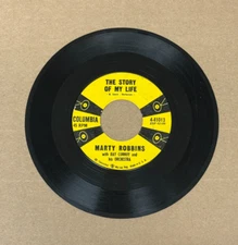 MARTY ROBBINS THE STORY OF MY LIFE/ONCE A WEEK DATE COLUMBIA 45 41013