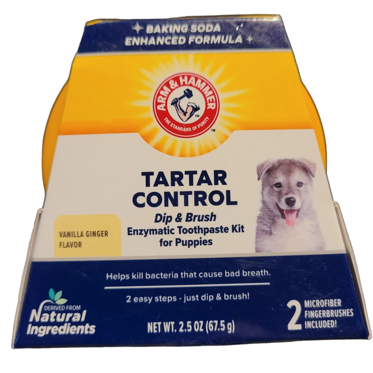Arm Hammer Dip Brush Tartar Control Enzymatic Toothpaste Kit for Puppies