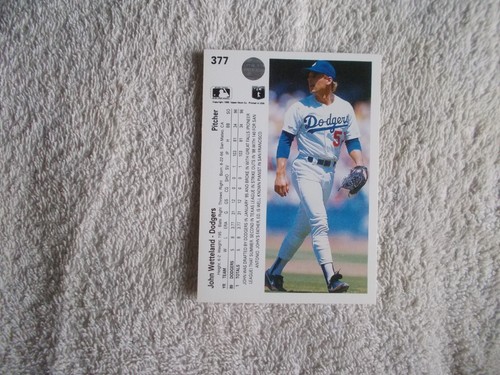 Upper Deck 1990 MLB Baseball "JOHN WETTELAND" #377 LA Dodgers Trading Card n12 - Picture 2 of 2