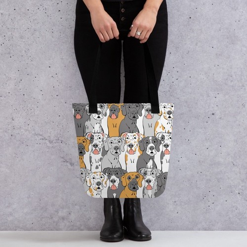 Great Dane Dog Retro Tote Shopping Library Bag Pool Tote Gift - Picture 17 of 18