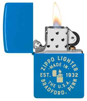 Zippo 46173, Zippo Seal-Bradford Design, Sky Blue Matte Finish