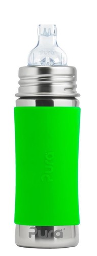 Pura Kiki Babyflasche mit Trinklern Aufsatz Trinklernflasche, Edelstahl Sleeve H - Bild 3 von 20