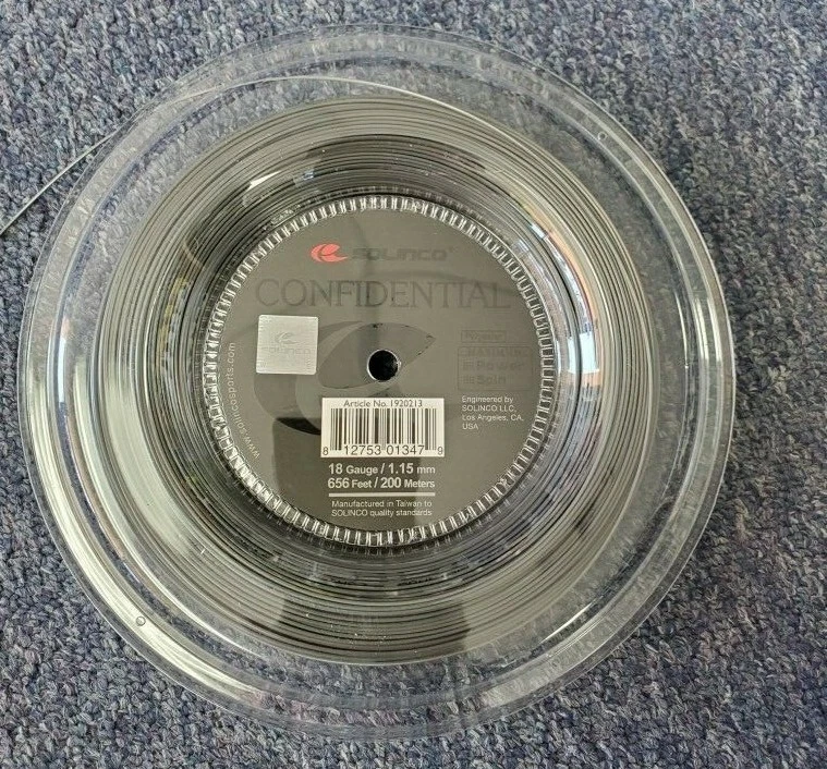 Solinco Confidential 18 Gauge 1.15mm 656' 200m Tennis String Reel NEW