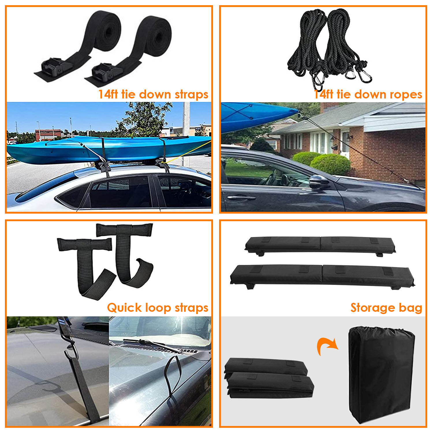 Roof Rack Pads Car Roof Surfboard Windsurf Canoe Crossbar Protection