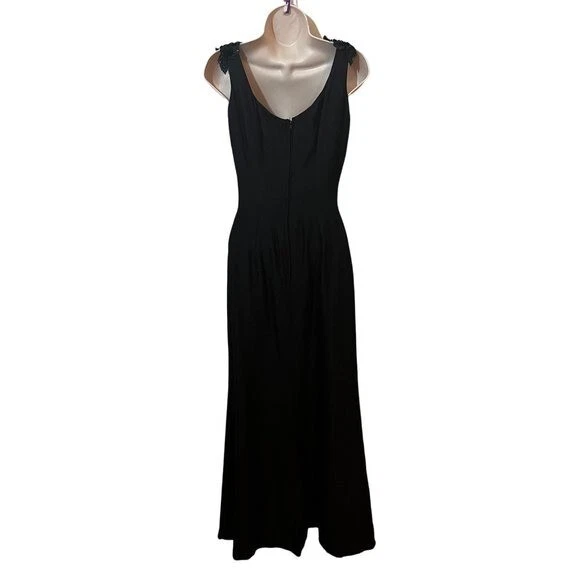 Maxi vestido de noche vintage oscuro romántico adornado floral talla S para mujer Foto 3 de 4