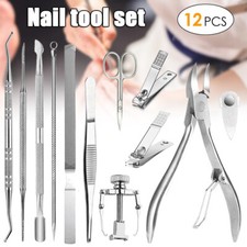 12Pcs/Set Ingrown Toenail Set Tools Kit Nail Treatment Foot Hands Pedicure Tools