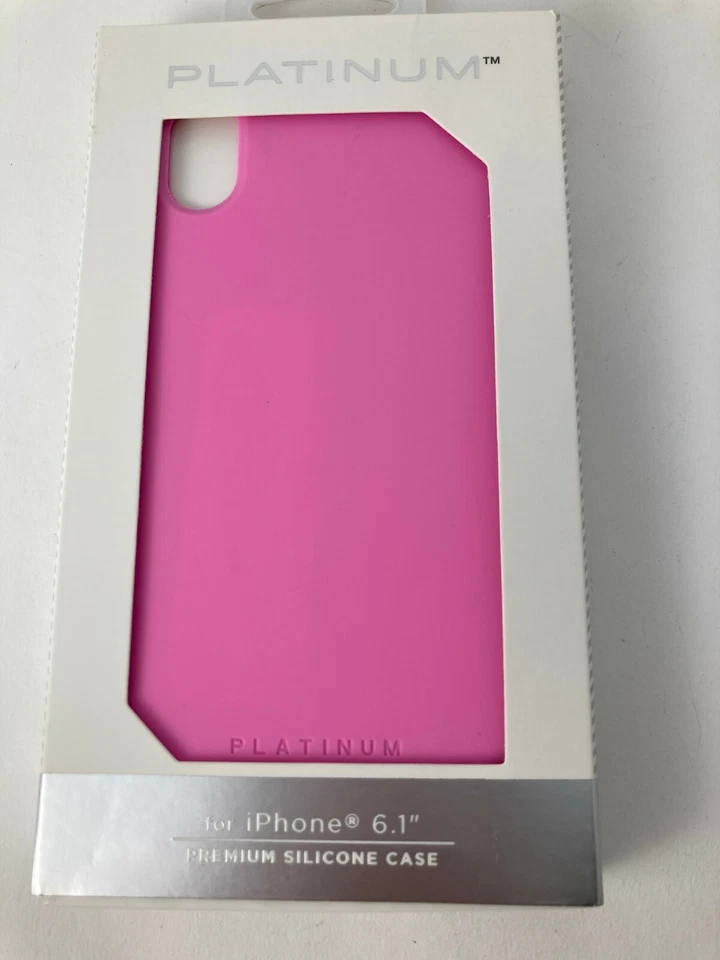 2x Capa de Silicone Platinum Premium para Apple iPhone XR 6.1" ROSA QUENTE - Imagem 2 de 4