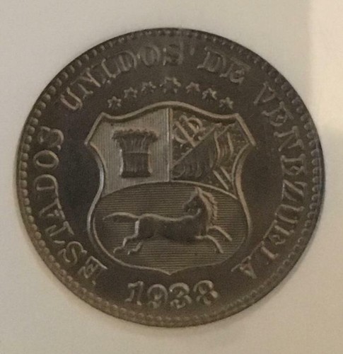 1938 Venezuela 5 Centimos Coin NGC MS 63 - Picture 3 of 4