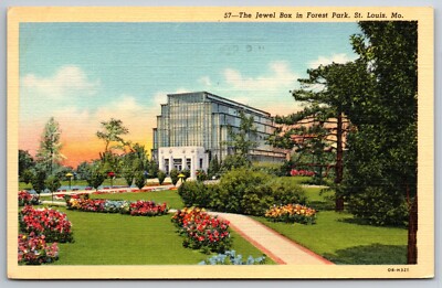 The Jewel box Forest Park St Louis Missouri Posted 1941 Linen Postcard