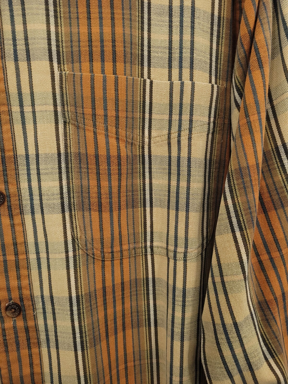 FILA Camicia Adirondack by Savile Rowe da uomo grande con bottoni manica lunga a quadretti arancione