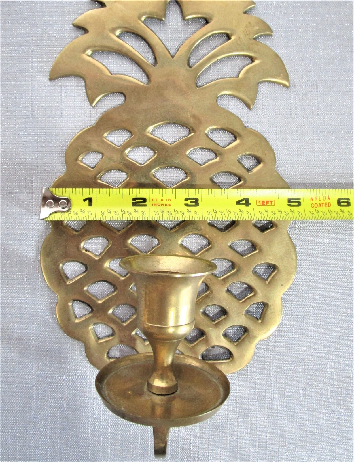 Brass, pineapple shaped, candle holders(7/8" hole), burnished patina