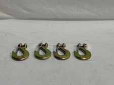 4 Pack G70 3/8" Clevis Slip Hook wLatch Trailer Truck Transport Tow Chain Hook  