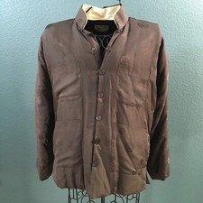 Double Horse Pure Silk Women's Snap Closed Jacket, Brown