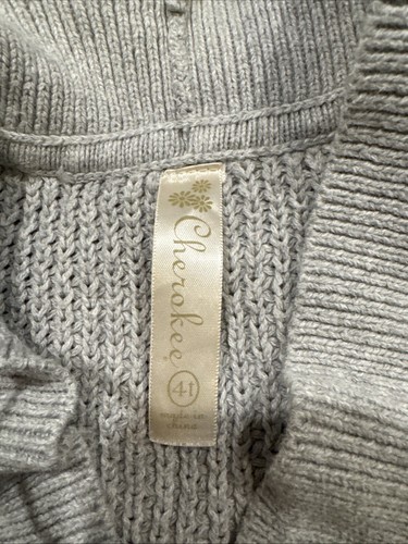 Girls Cherokee Gray Cardigan size 4T - Picture 3 of 5