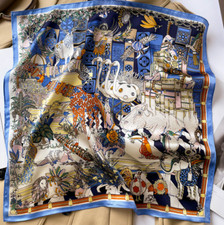 100 Silk Mulberry Scarf 53X53cm Women Square Bandana Wrap Animal Kingdom