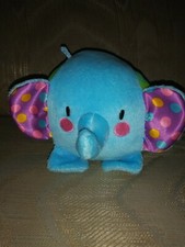 Fisher Price Elephant Plush Rattle 7" Lovey Ball Blue Green Y5513 Crinkle...
