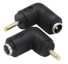 DC6.0x4.3mm Male 90 Degree Angle to DC5.5x2.1mm Female Adapter 5 Volt 2pack 