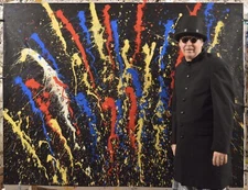 Mark Little original￼, Painting 81” X 62” Extra Large,Abstract,Action￼,PopXL