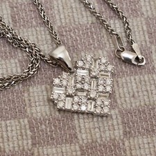 NEW 18K WHITE GOLD 1.50 CARAT NATURAL PAVE DIAMOND VS/F HEART PENDANT NECKLACE