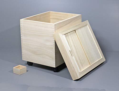 Paulownia wood rice box 30kg capacity, with 1-cup measurement