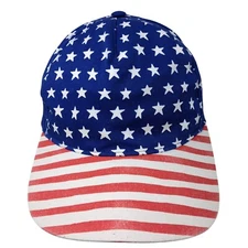 USA American Flag Snapback Hat Multicolor OSFA Adjustable Patriotic
