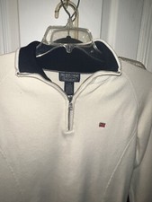 Polo Ralph Lauren Jeans Co RL American Flag Quarter Zip Sweater Men's White Lg