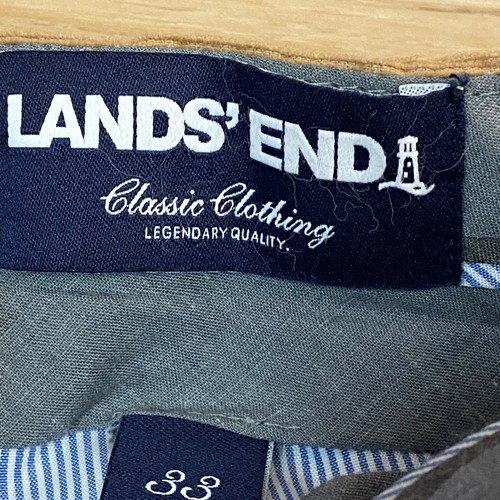 Lands End Corduroy Pants Mens 33 x 29 Beige Comfort Waist Flat Front Stretch - Picture 6 of 12