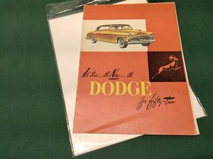 Original Vintage 1952 Dodge Dealer Sales Brochure + All-Line Poster 21.5" x 31"