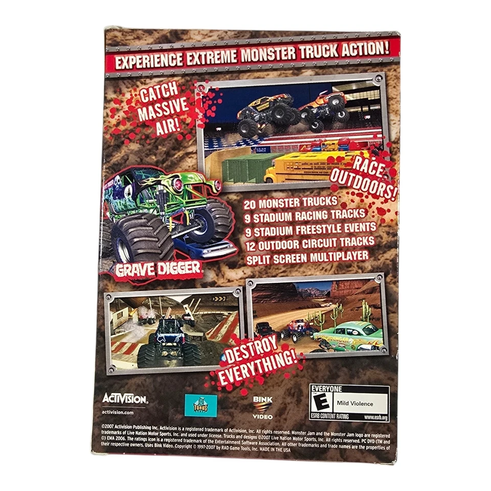 Monster Jam Computer 2007 Sealed Activision Game Unopened Box Damage WINDOWS XP - Image 2 of 4