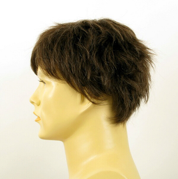 Perruque THOMAS 6SPW en cheveux naturels marron et blanc pour homme