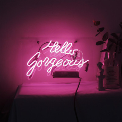 Hello Gorgeous Neon Sign Light Living Room Party Wall Hanging Nightlight 14''x9''