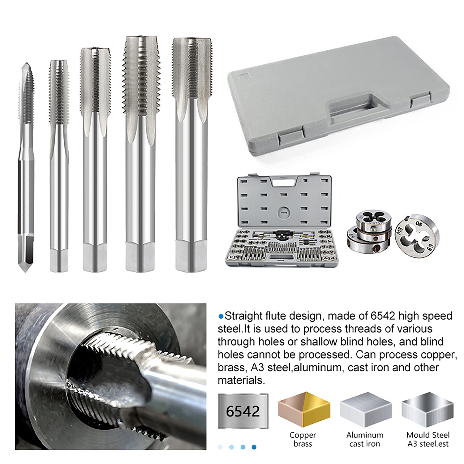 60pcs Tap And Die Set Metric Thread Tap Plug Taps Right Hand Screw Tap Drill Bit eBay