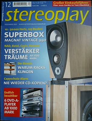 STEREOPLAY 12/01, REVEL F,C.S.B, 30, AUDIONET MAP, NAD C 370,ROTEL RA 1060,AUDIO