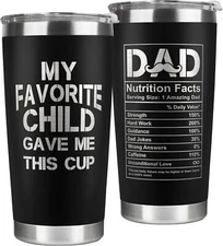 Gifts for Dad My Favorite Child Kids Fathers Day Birthday Coffee Cup Tumbler
