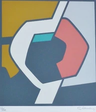 GODFRIED LAMERS "Concrete Composition 1993" Screenprint hand signed Dutch Artist