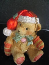Cherished Teddies 1992  Ornament BEAR WITH RED CAP  
