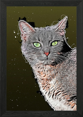 Katze Tier Kunst Gerahmtes Wandbild Poster Leinwanddruck Bild