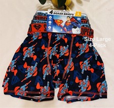 Superman Boys Boxer Brief Underwear, 4-Pack, Size Large