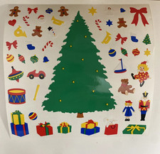 Vintage 1994 Mrs. Grossman  s CHRISTMAS TREE  DECORATIONS Stickers 1-Sheet 6 x 6