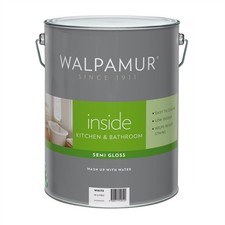 Walpamur Inside 10L White Semi Gloss Interior Paint