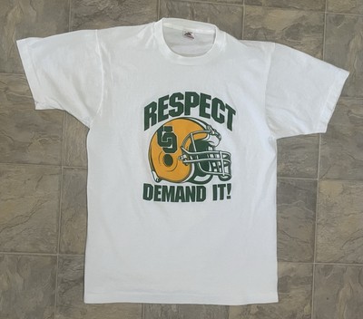 Vintage 90s Single Stitch Oregon Ducks  Respect Demand It  T Shirt Size LG RARE