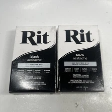 RIT All-Purpose Powder Dye Black 1.125 oz Lot of 3 Concentrated Fabric Color NEW