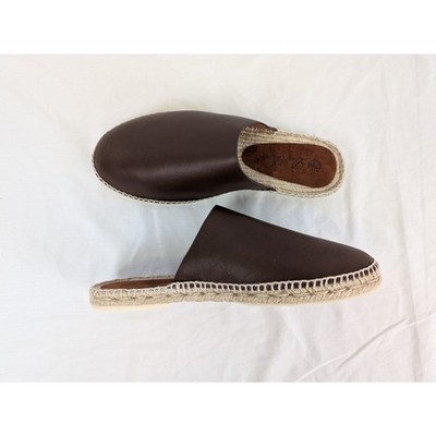 Loro Piana Seaside Sabot Walk Silky Plonge Slipper in Brown BNWB
