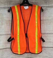 River City Garments Adult One Size Mesh Safety Vest Neon Orange Yellow