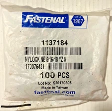 5/16"-18 Grade 8 Yellow Zinc Finish NE Steel Nylon Insert Lock Nut 1137184