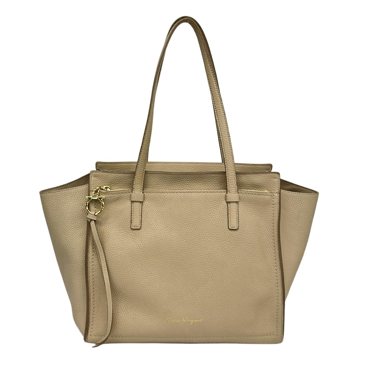 Salvatore Ferragamo Amy - Beige Leather Tote Bag | eBay