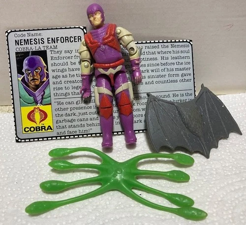 GI Joe Nemesis Enforcer 1987 V1 Complete File Card & Accessories Loose Knee