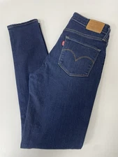 Levi's Premium Jeans 721 High Rise Skinny Stretch Zip Fly Dark Blue W28-L30*